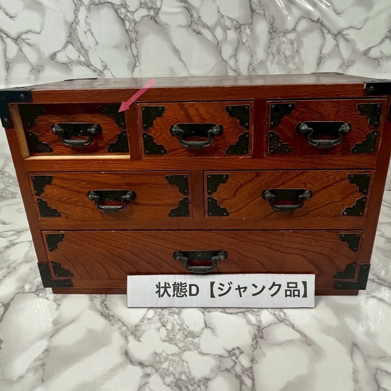 木製 小引き出し 収納 箪笥 6杯 卓上 和家具 古道具 レトロ - メルカリ