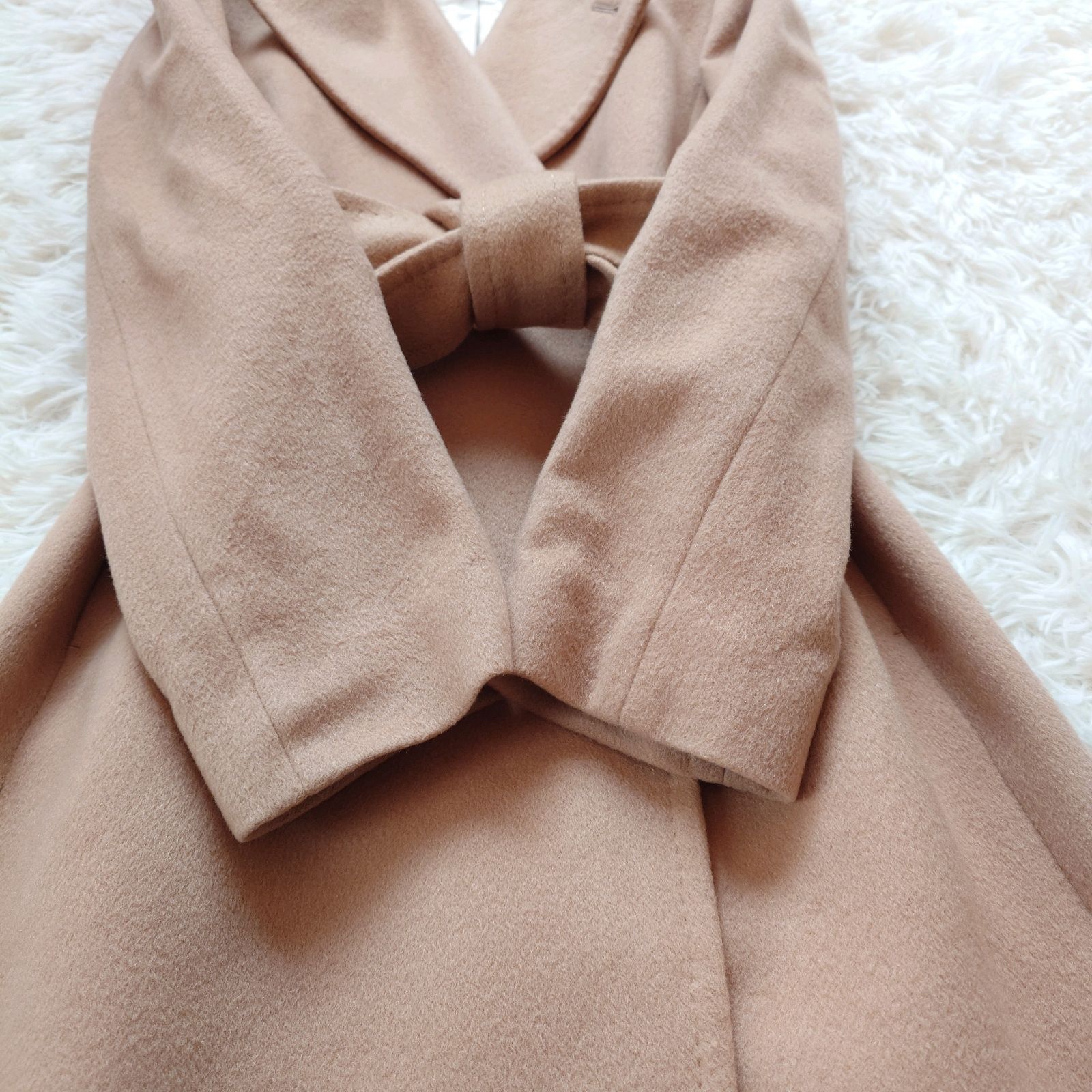 美品 イネド INED 高級 カシミヤ100% ベルテッドコート ロングコート