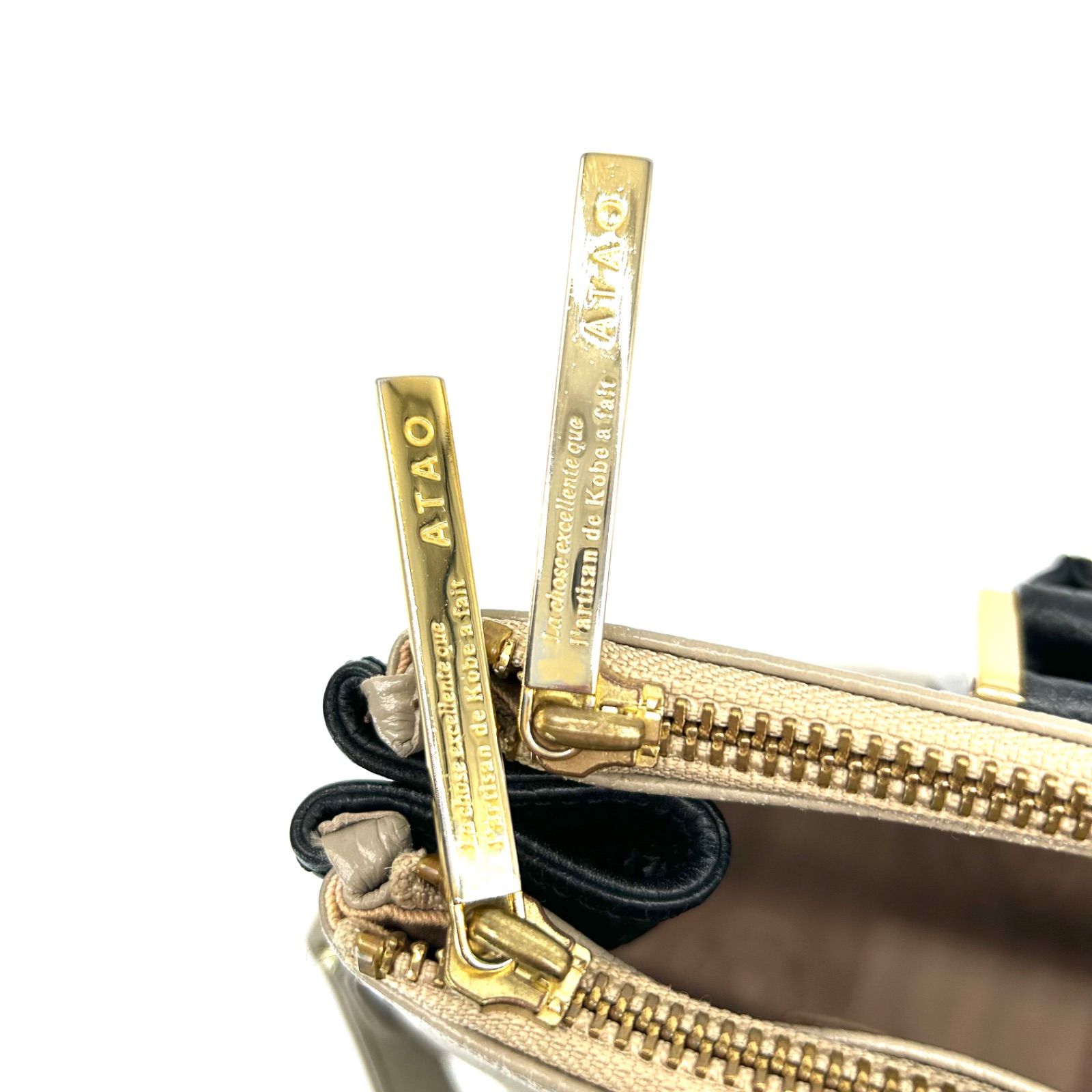 売約済み ここあまま様ショルダーバッグ ゴールド金具 アタオ ATAO アタオ ドリー バイカラー トートバッグ ショルダーバッグ