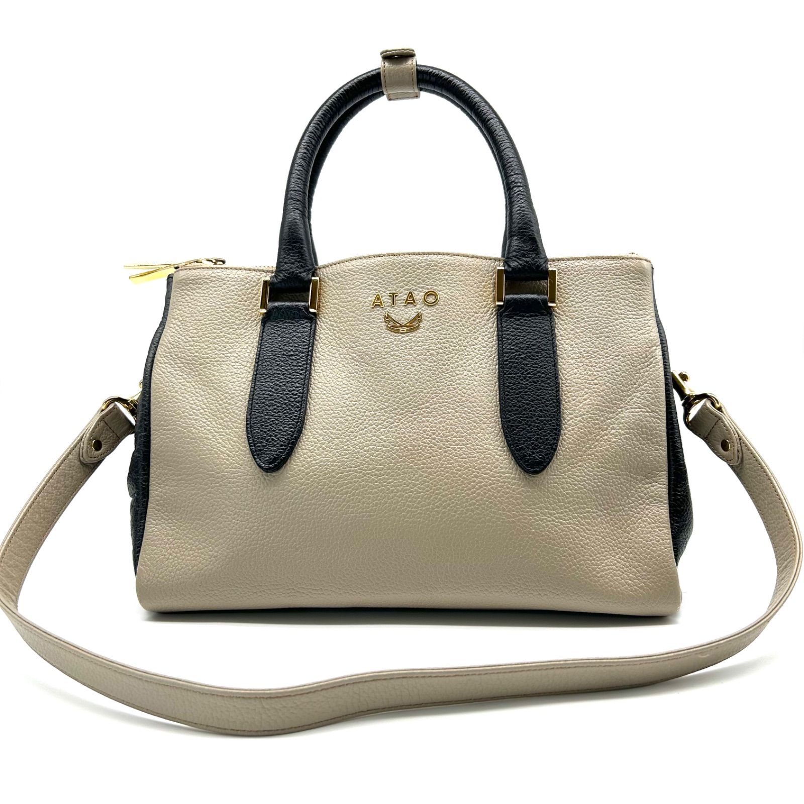 HKTA！アタオ ハンドバッグ ゴールド金具 ATAO アタオ ドリー バイカラー トートバッグ ショルダーバッグ