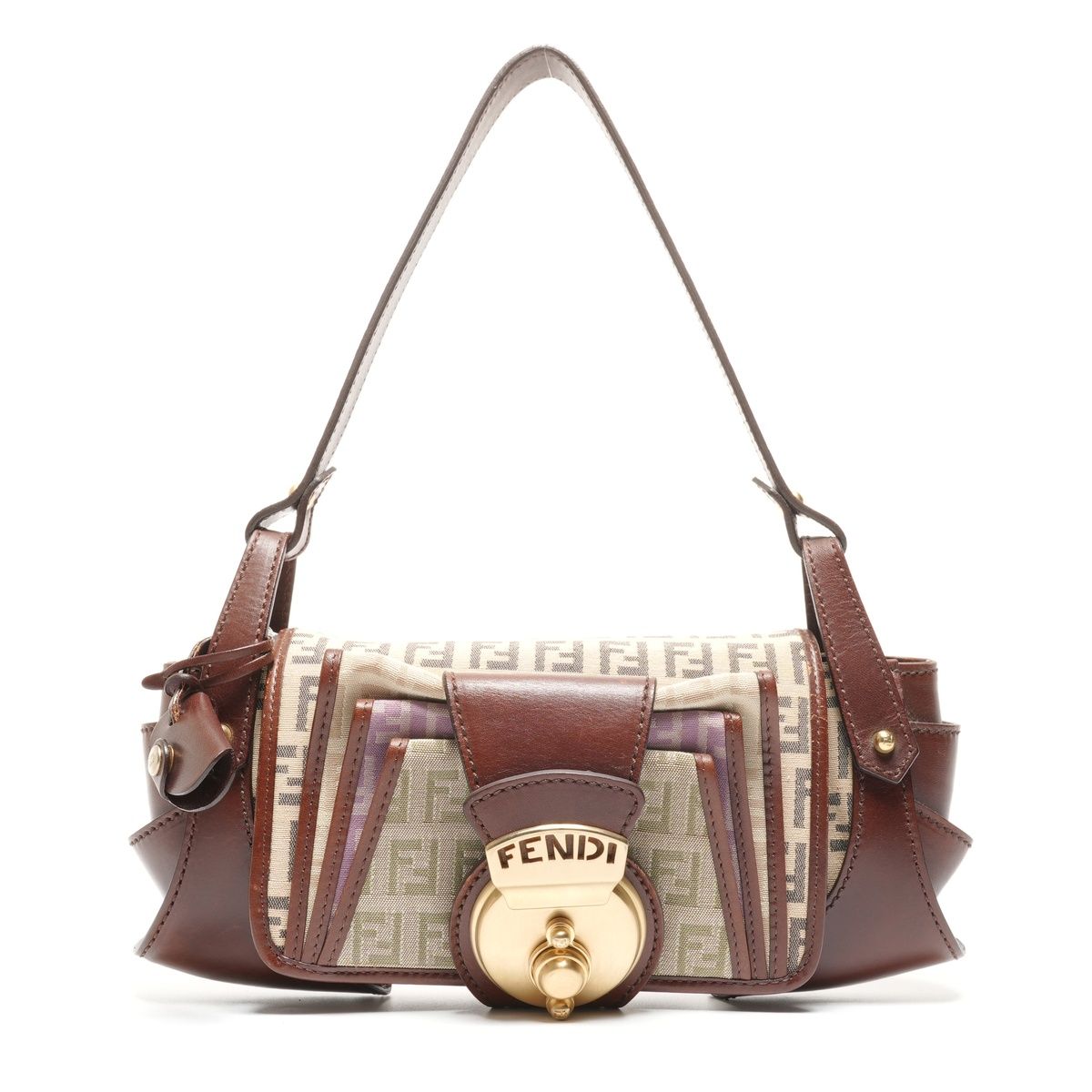 FENDI フェンディ ショルダーバッグ ズッキーノ キャンバス【中古