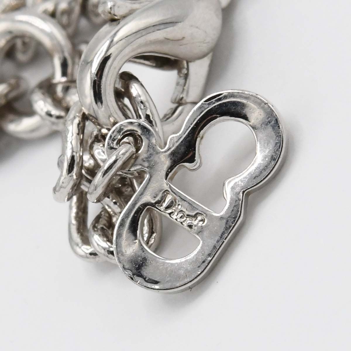 Dior ボタンモチーフブレスレット シルバー 新品未使用保管品 Christian Dior ディオール ブレスレットブレス カデナモチーフ 約9.7g