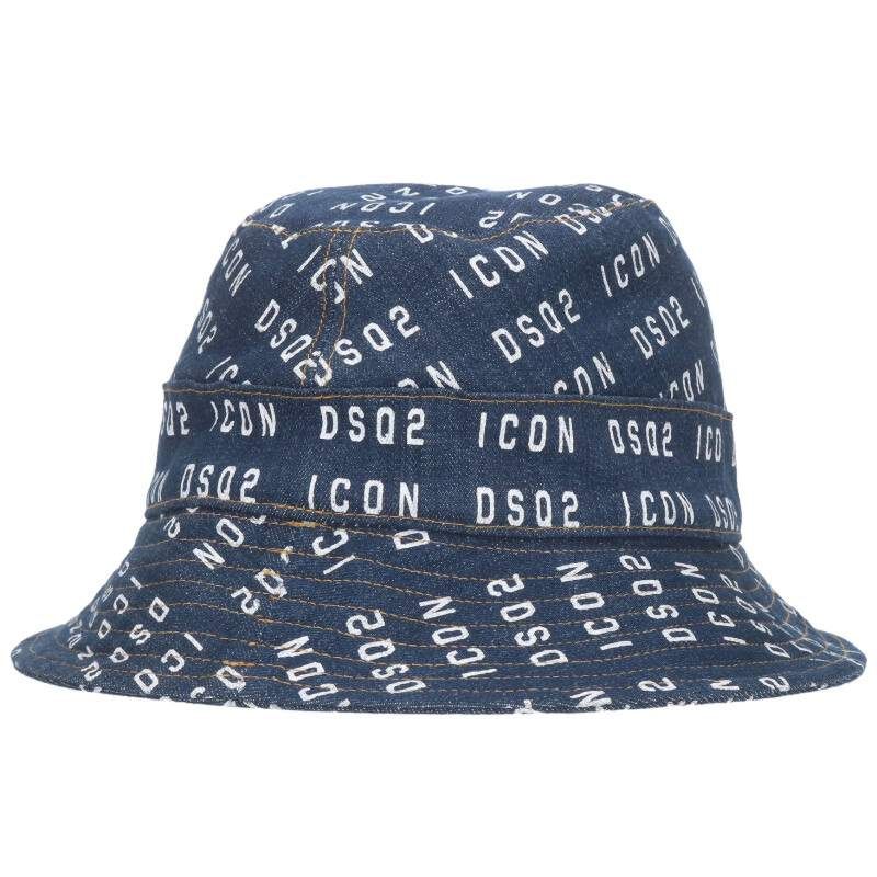 ディースクエアード ロゴプリントデニムバケットハット メンズ M