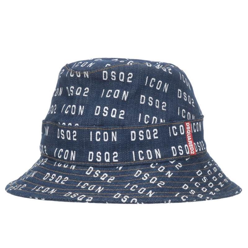 ディースクエアード ロゴプリントデニムバケットハット メンズ M