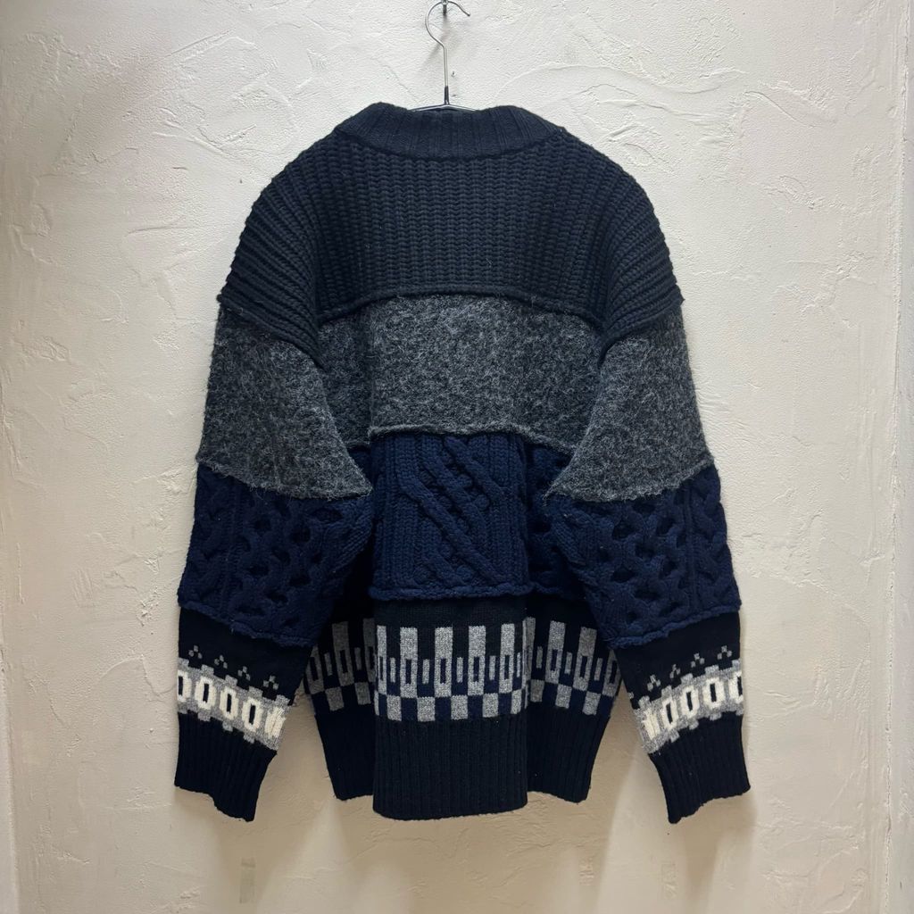 sacai サカイ 21AW Wool Knit Pullover ニット 21-02612M ブラック