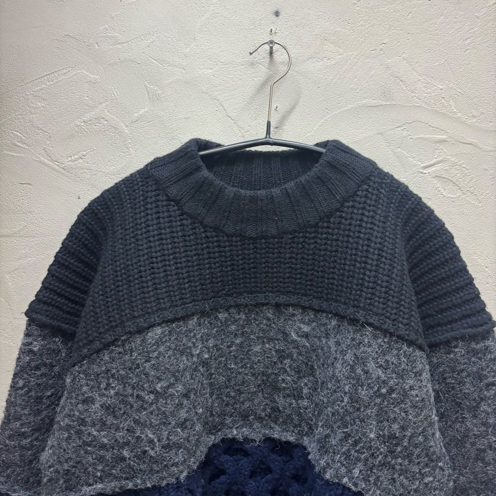sacai サカイ 21AW Wool Knit Pullover ニット 21-02612M ブラック