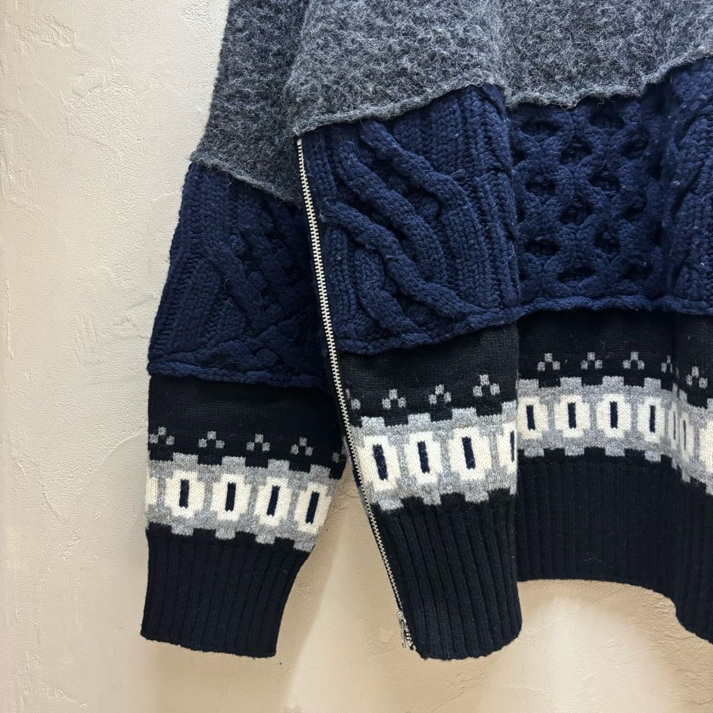 sacai サカイ 21AW Wool Knit Pullover ニット 21-02612M ブラック