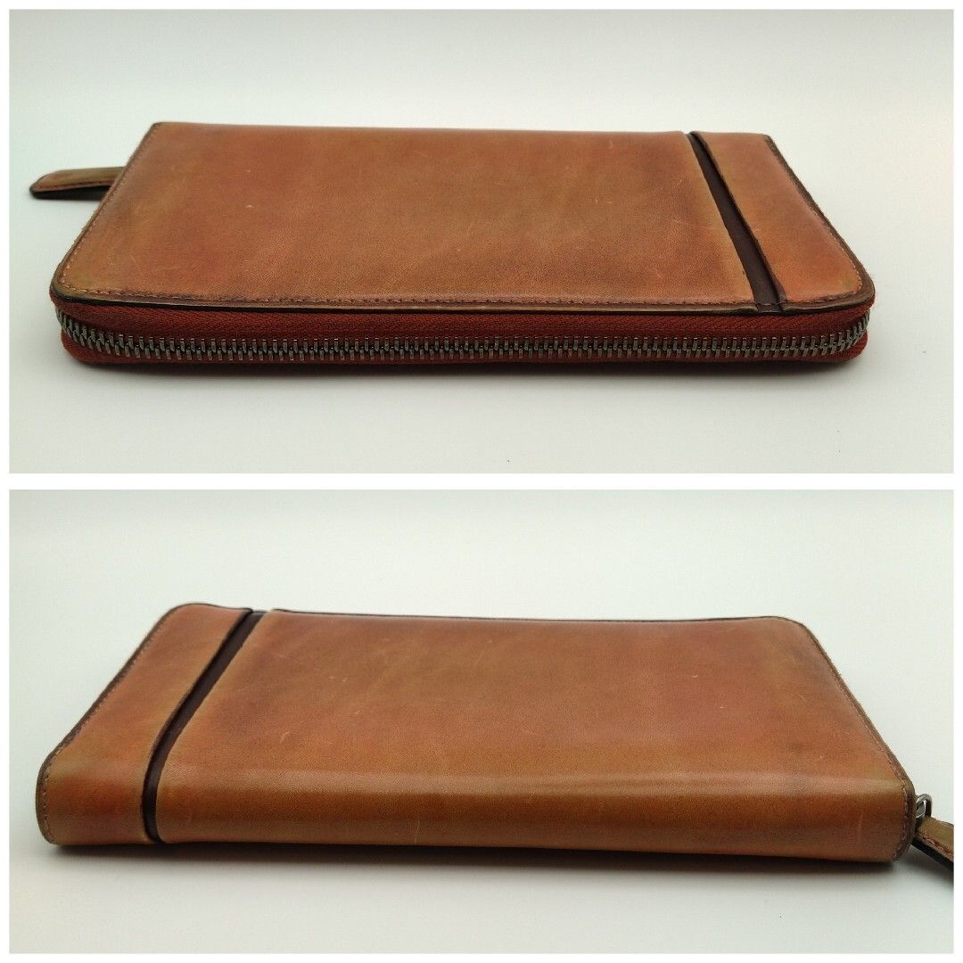 美品 ベルルッティ ガスパール 長財布 ブラウン ラウンドファスナー