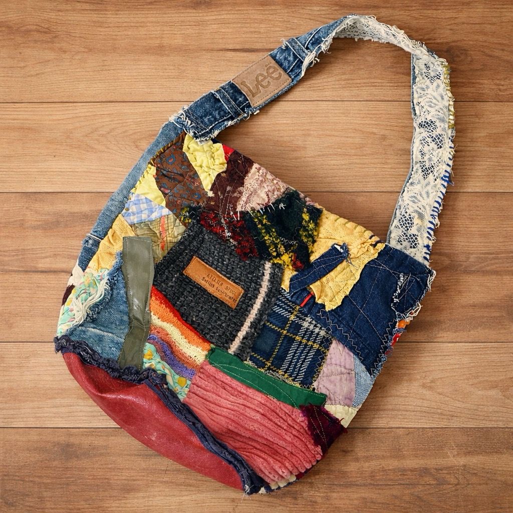 一点物 パッチワーク デニム×ニット トートバッグ ATELIER SPOOL 