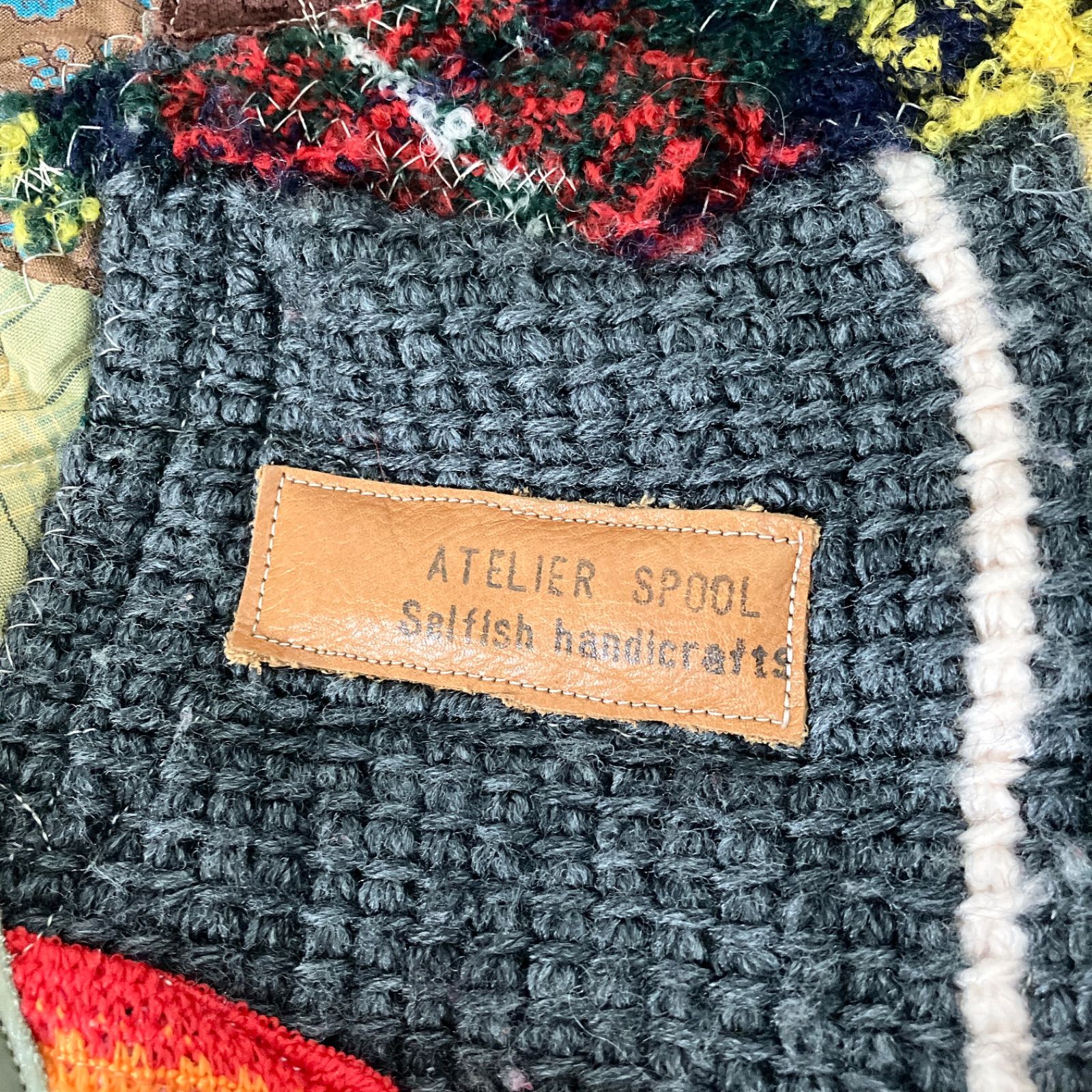 一点物 パッチワーク デニム×ニット トートバッグ ATELIER SPOOL 
