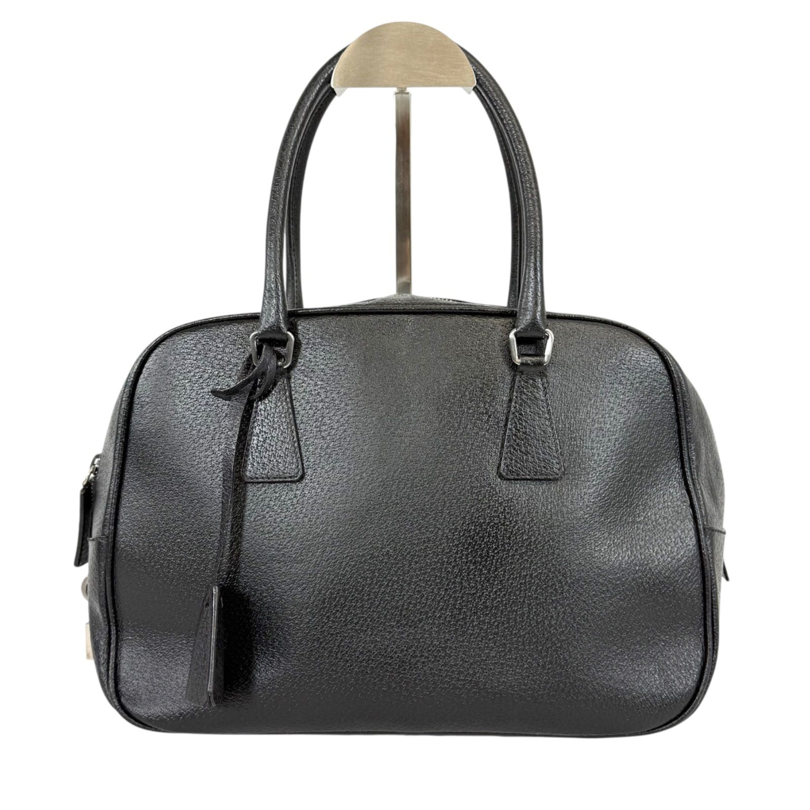 希少 鍵付き・美品】PRADA プラダ レザー 三角プレート スモール