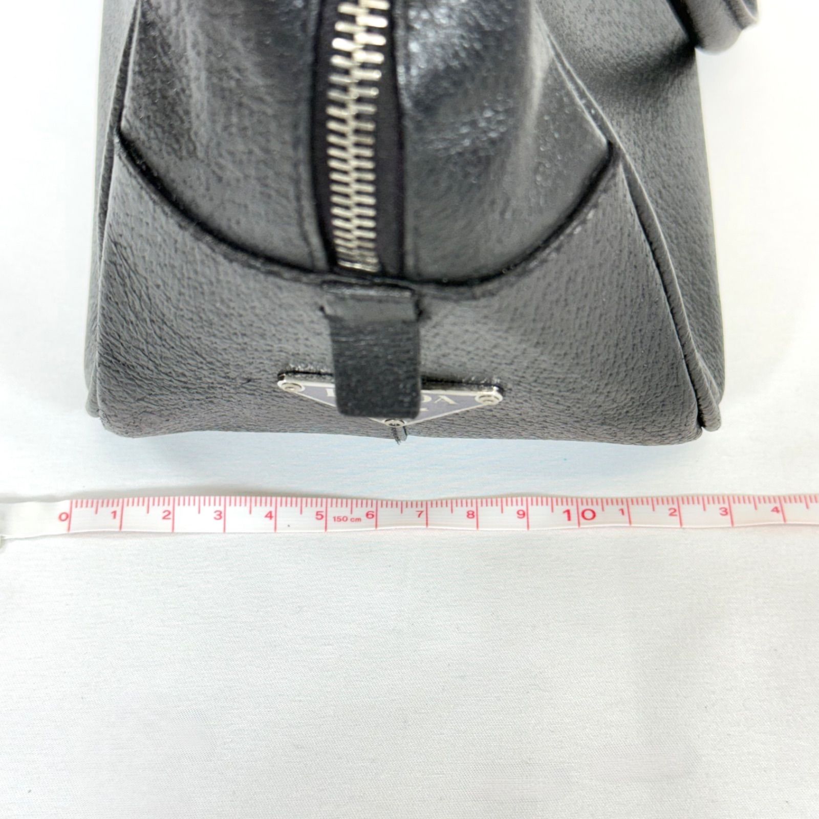 希少 鍵付き・美品】PRADA プラダ レザー 三角プレート スモール