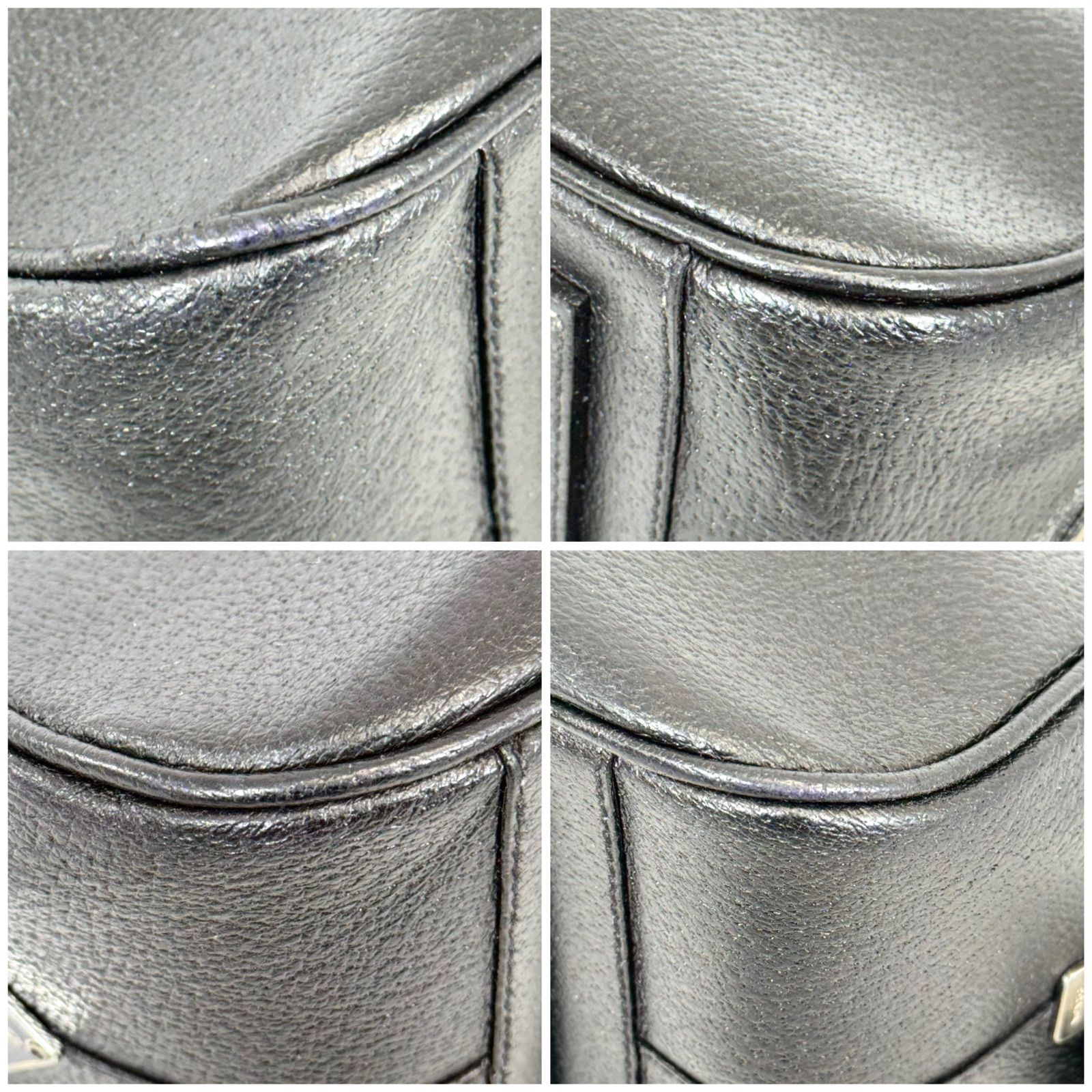 希少 鍵付き・美品】PRADA プラダ レザー 三角プレート スモール