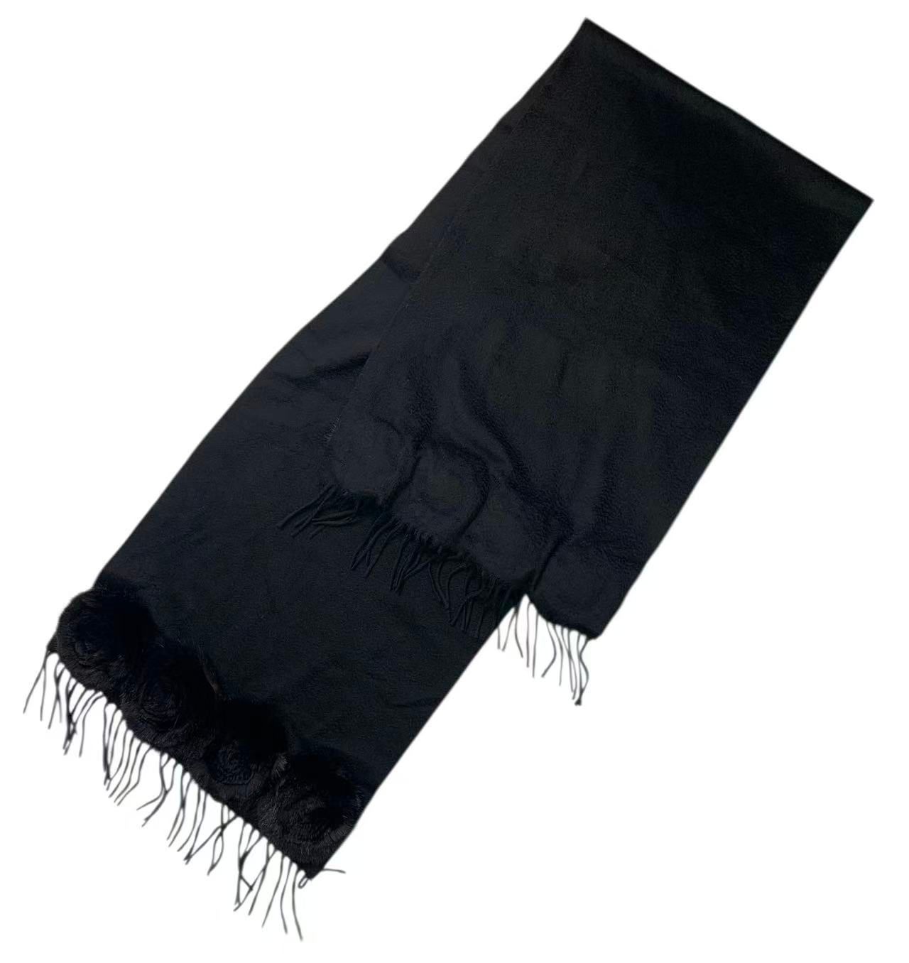 極美品 FENDI フェンディ マフラー カシミヤ ミンクファー付き