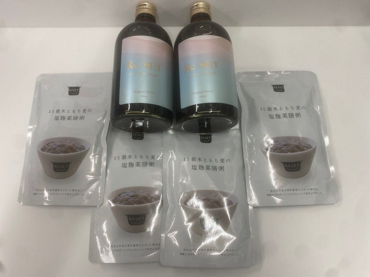 C953 D Re:SET ファスティング 酵素ドリンク500ml×2 塩麹薬膳粥180g×4