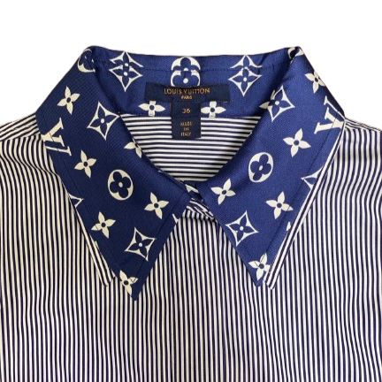 ルイヴィトン LOUIS VUITTON モノグラム ストライプ シャツ ワンピース