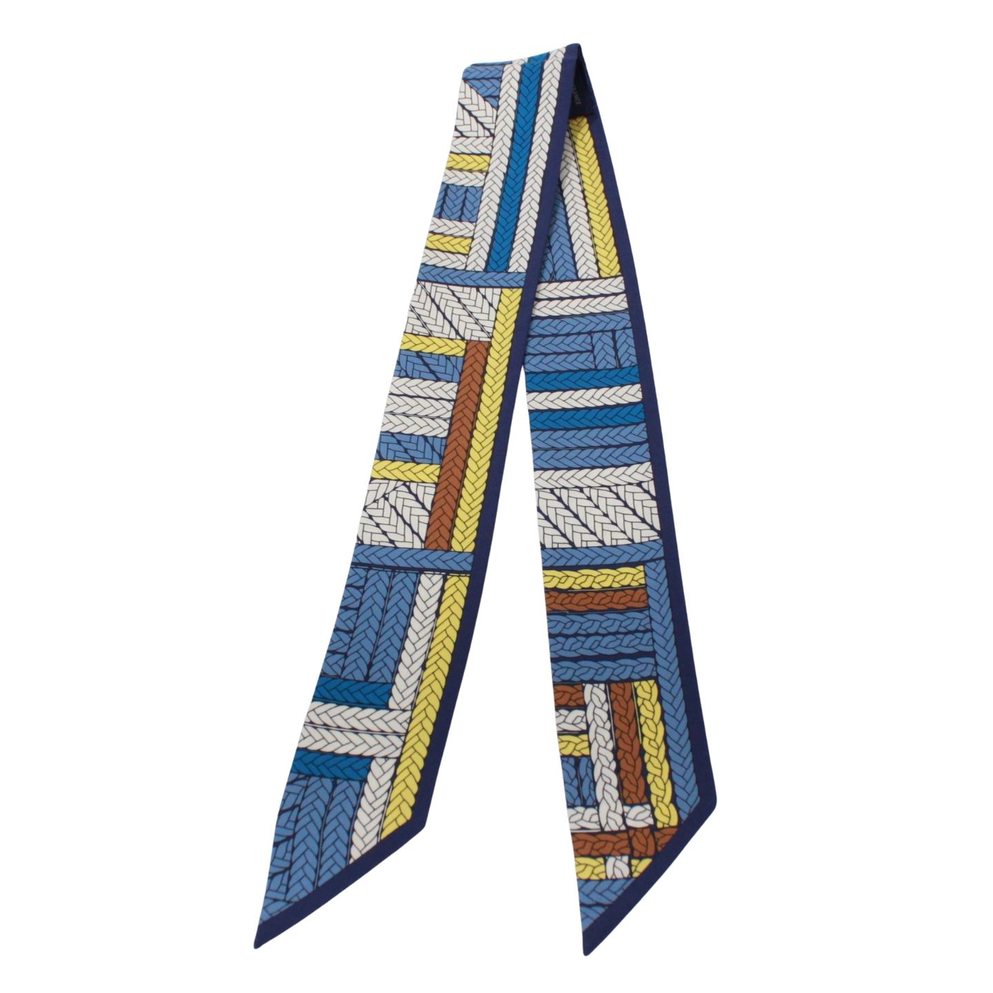 HERMES エルメス ツイリー トレスH スカーフ シルク ブルー/イエロー