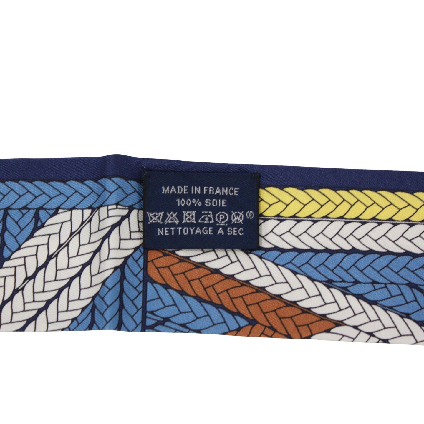 HERMES エルメス ツイリー トレスH スカーフ シルク ブルー/イエロー