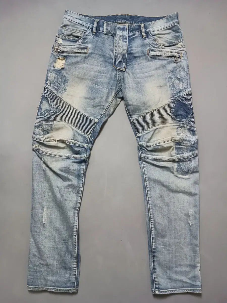 BALMAN バイカーデニム34 34 BALMAIN バルマン スティッチ 補強 バイカーデニム デニム - メルカリ