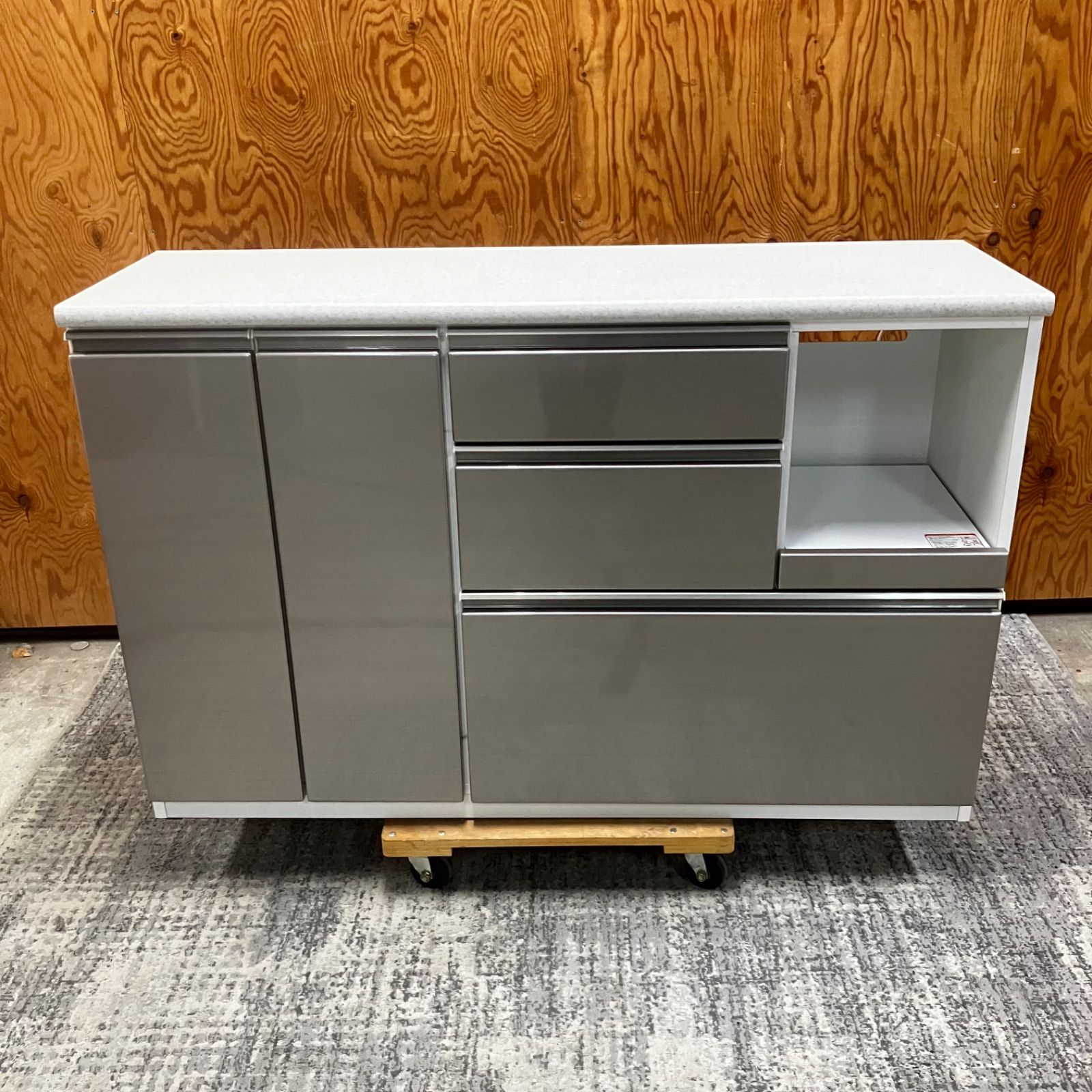 M【値下げ交渉可能】NITORI ニトリ アルミナ2 140CT SI キッチンボード