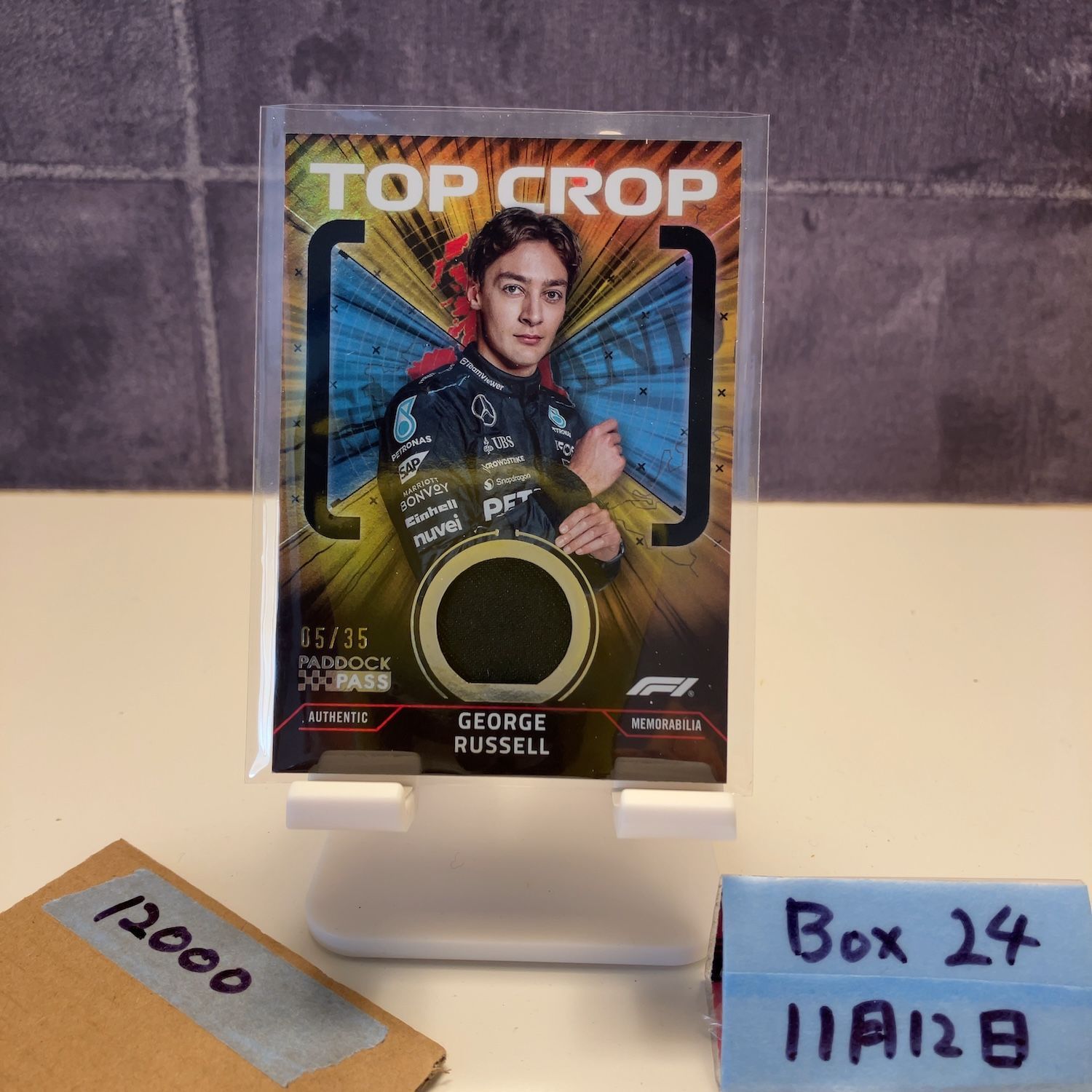 超激レア ジョージラッセルサイン付き メルセデスパドックパス 2024 2024 Topps George Russell 05/35 Mercedes-AMG Petronas Formula One