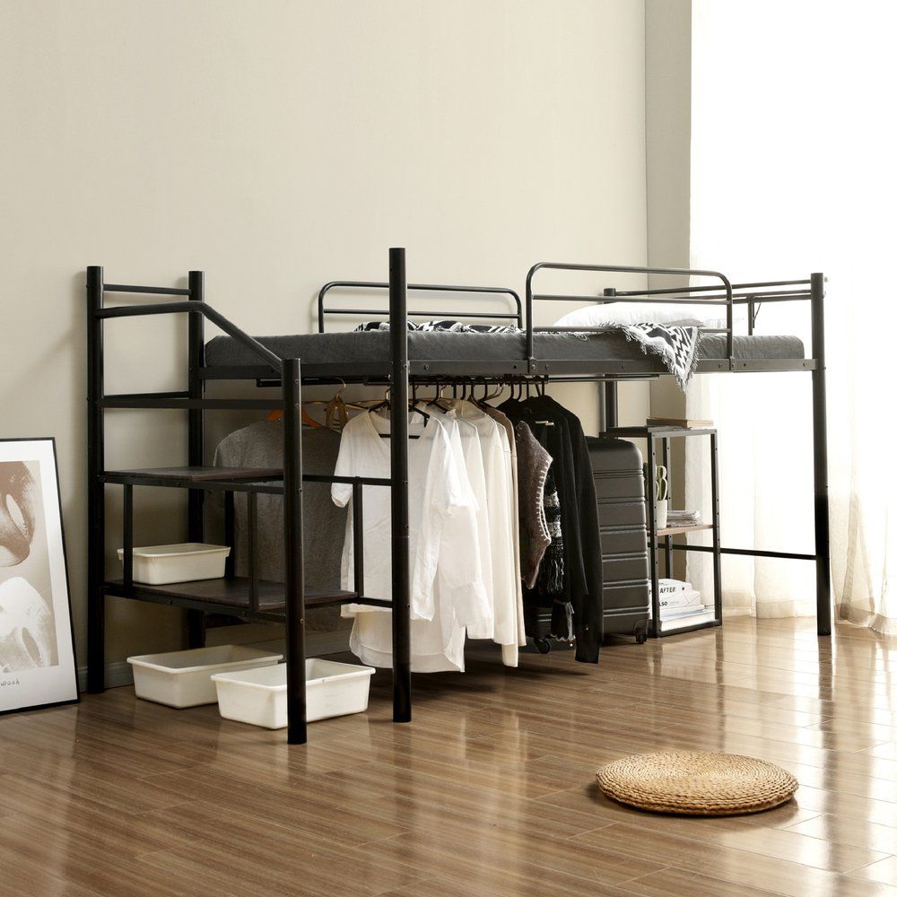 メッシュ床板・Sシングル ロフトベッド パイプベッド シングル 耐荷重