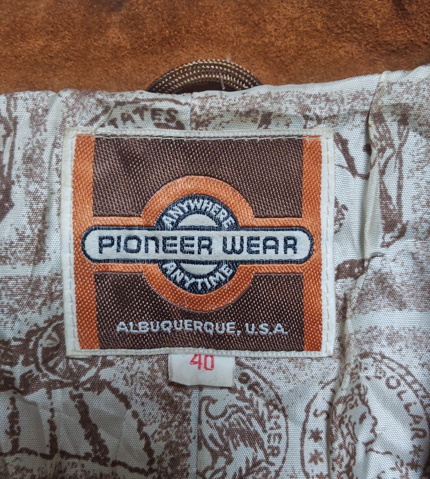 70s USA製 PIONEER WEAR パイオニアウェア フリンジ スエードレザー