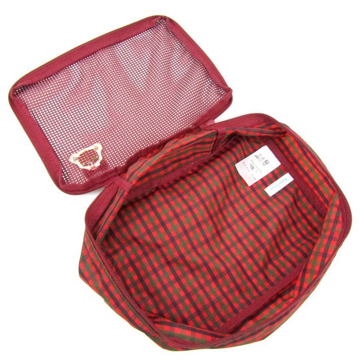 ファミリア ポーチ チェック ファミちゃん 未使用 ブランド レディース