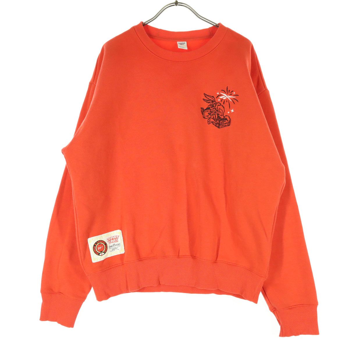 Reebok リーボック キャラクター刺繍 長袖 裏起毛 トレーナー S