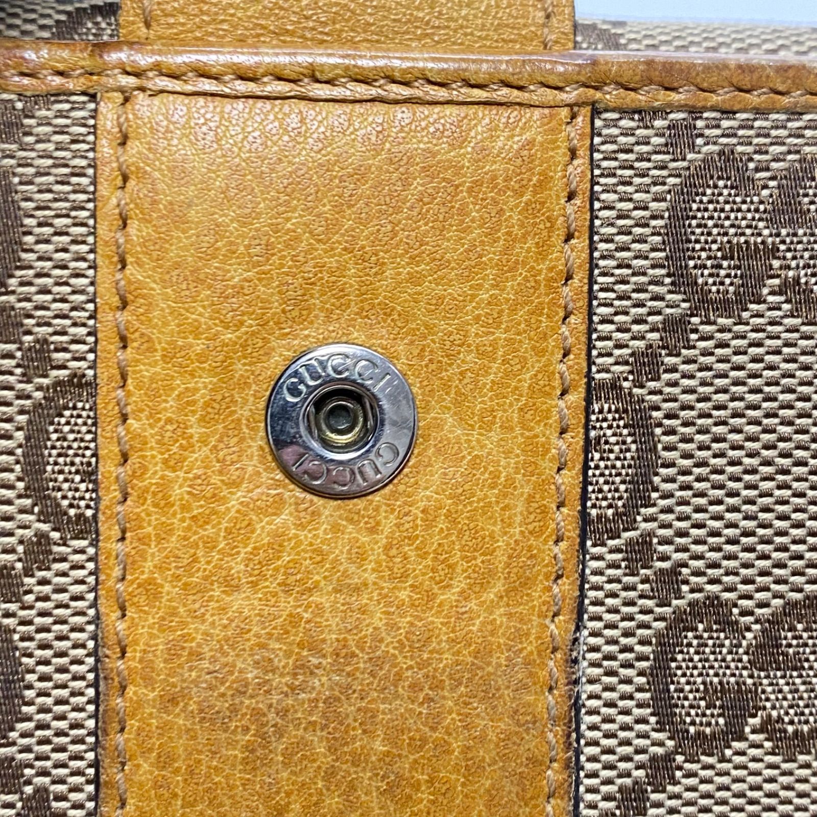 3465 GUCCI グッチ 長財布 GG イエロー レザー キャンバス GG Wホック