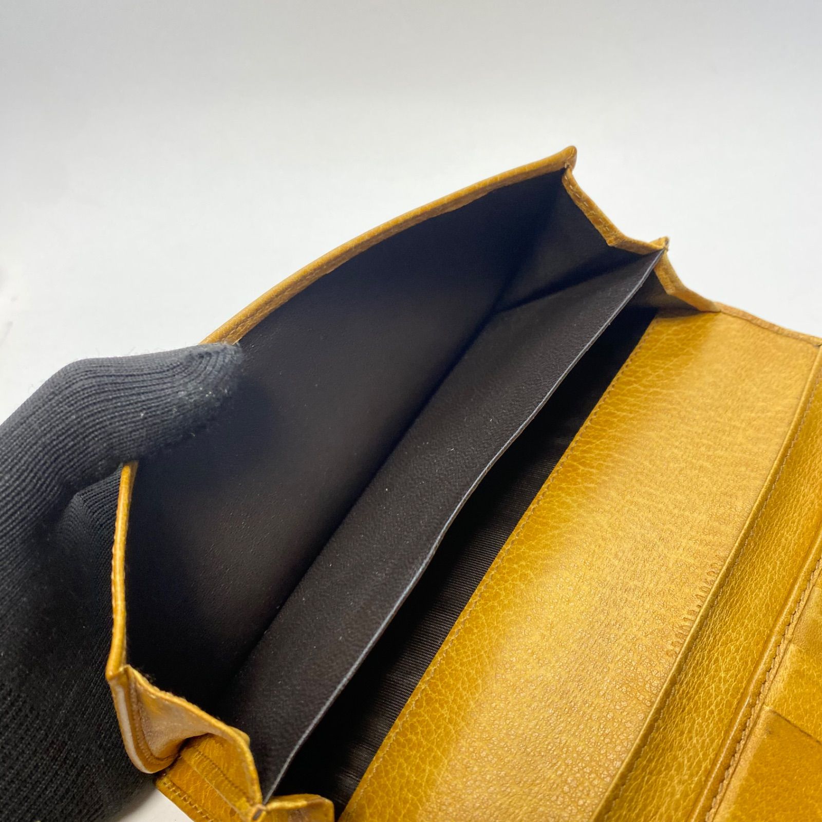 3465 GUCCI グッチ 長財布 GG イエロー レザー キャンバス GG Wホック