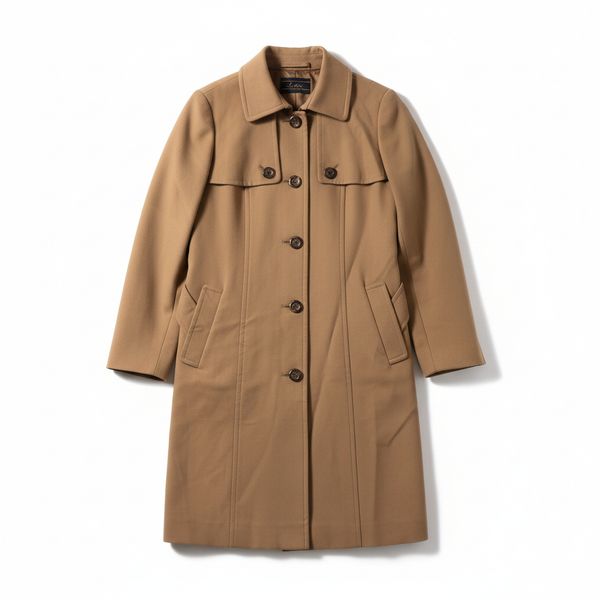 レリアン leilian コート ロング ボタン 腰ひも付き サイドポケット