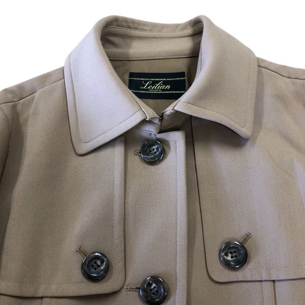 レリアン leilian コート ロング ボタン 腰ひも付き サイドポケット