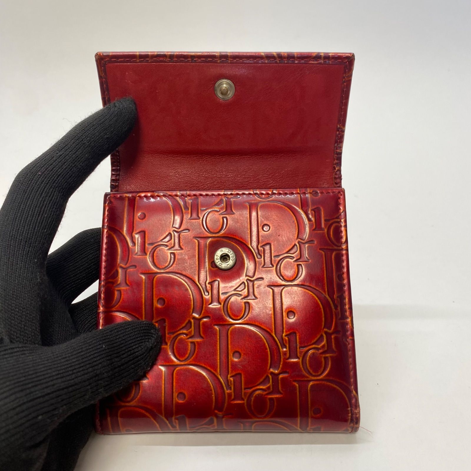 3463 Christian Dior クリスチャンディオール 三つ折り財布 総柄 PVC