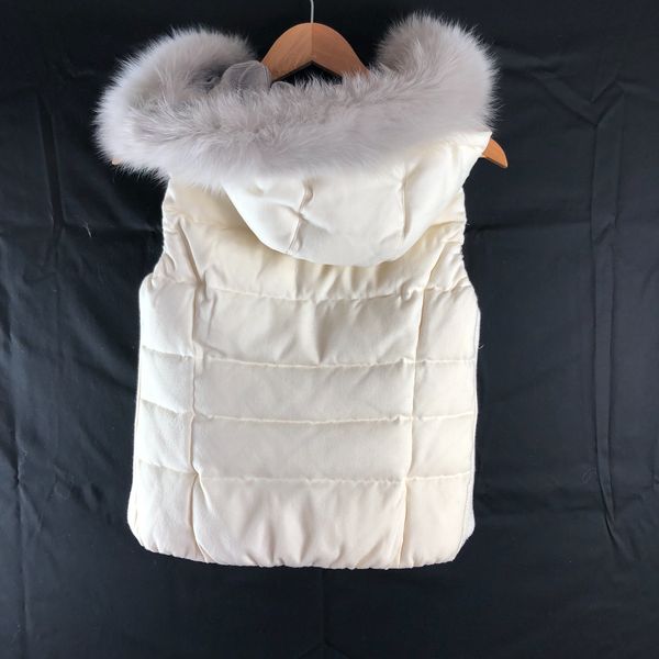 アナイ ANAYI ダウンベスト リバーシブル フォックスファー チェック