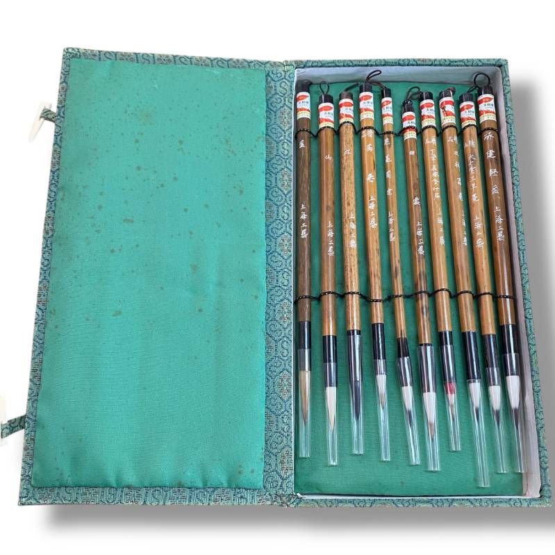 60]251216-8254-1853 IR1200 中国 書道筆 毛筆 古筆 唐筆 計10本 上海