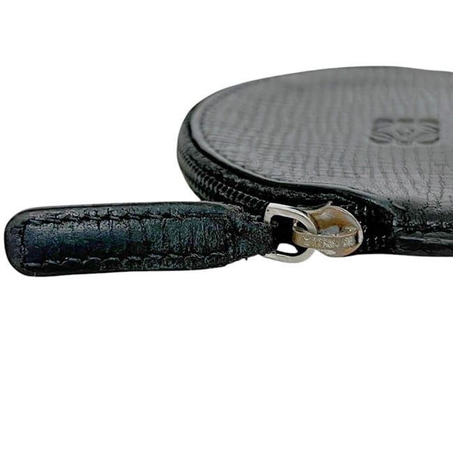 ロエベ コインケース ブラック アナグラム 丸型 小銭入れ レザー 中古