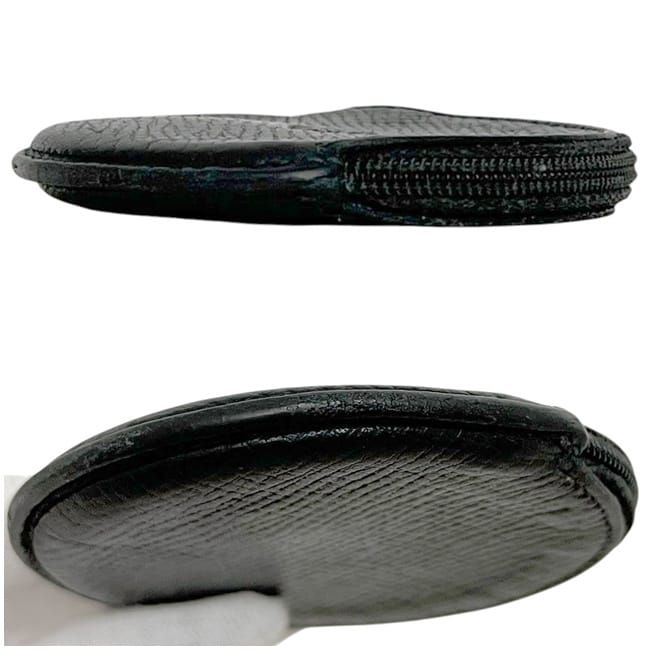 ロエベ コインケース ブラック アナグラム 丸型 小銭入れ レザー 中古