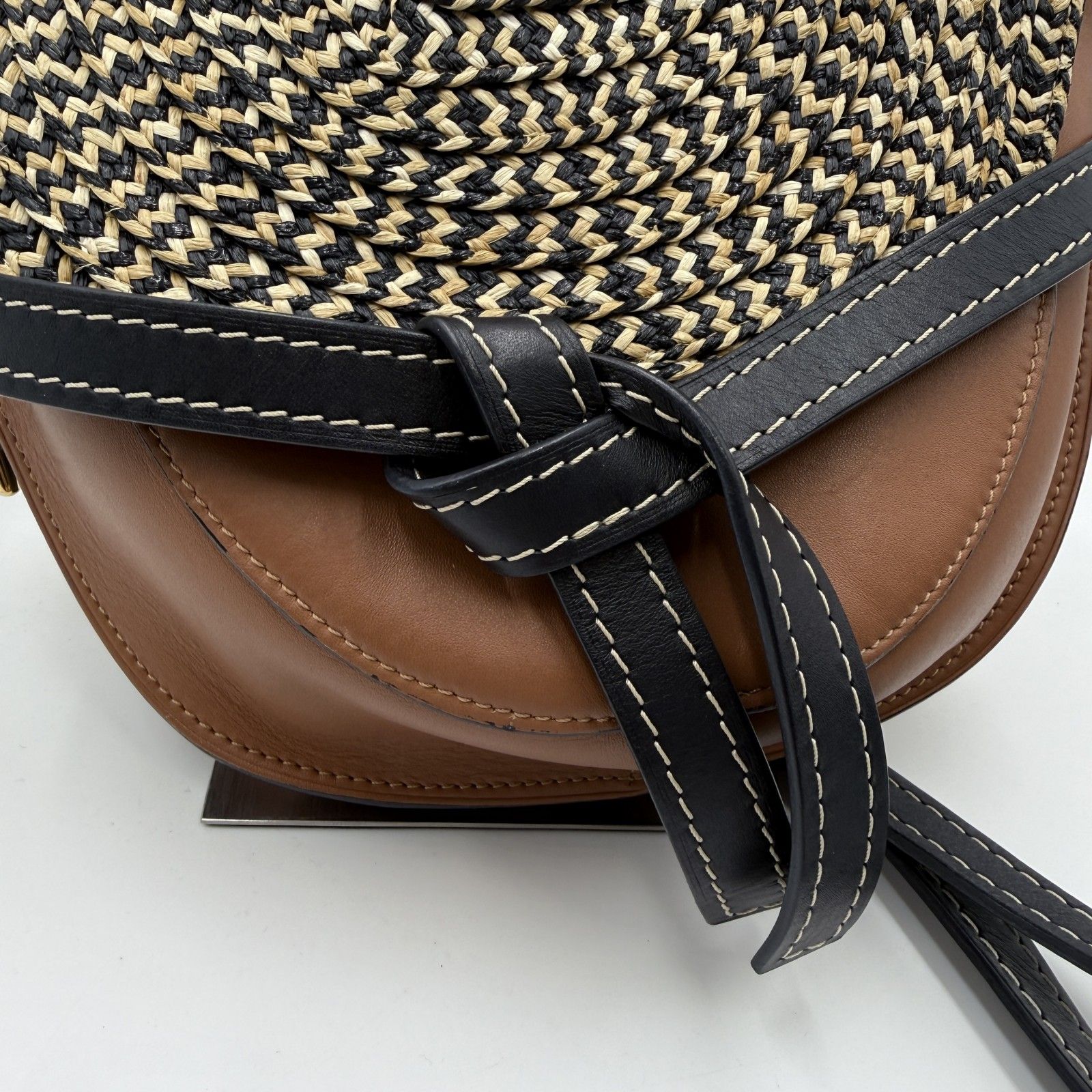 LOEWE（ロエベ） ゲート スモール ショルダーバッグ ラフィア×レザー