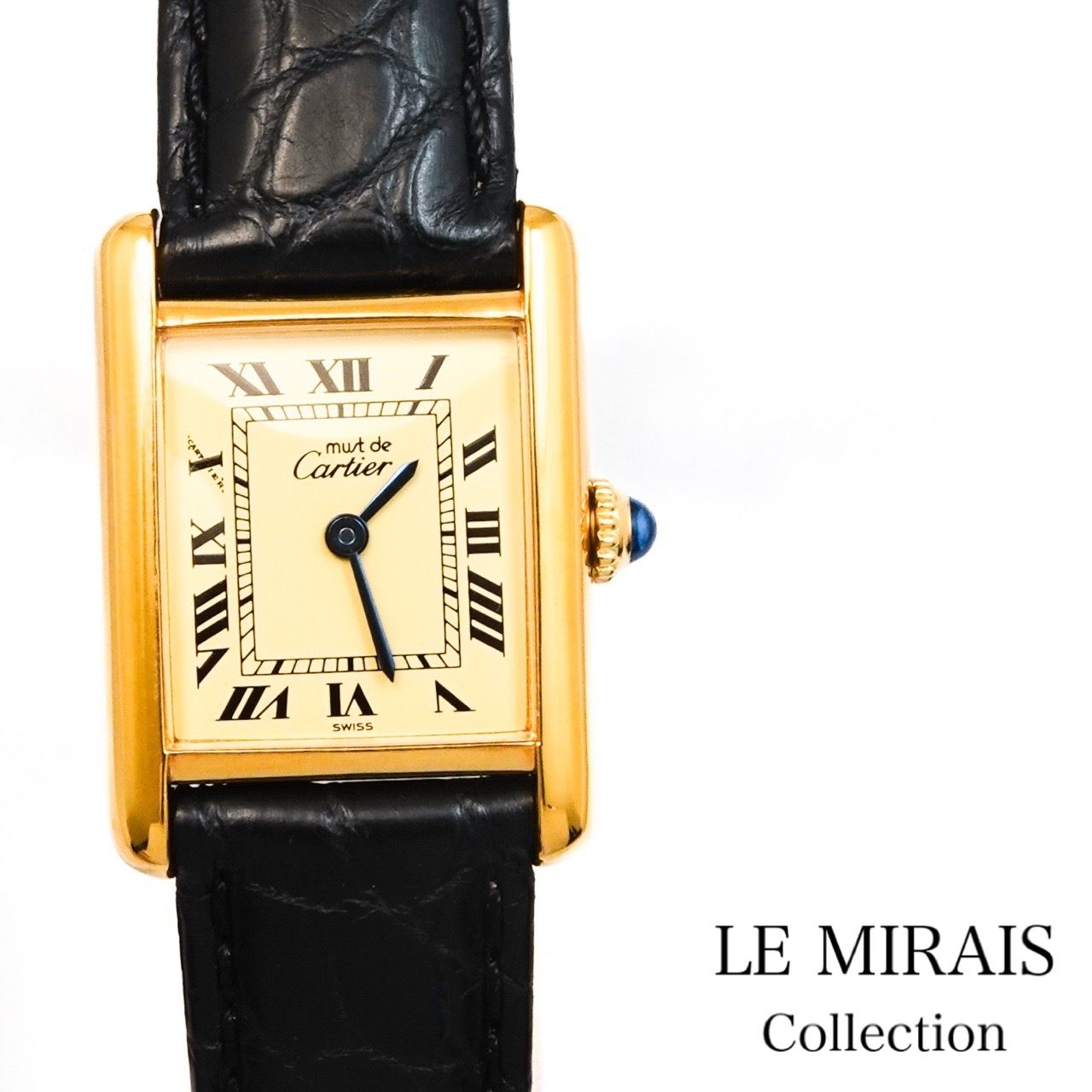 OH済】カルティエ マストタンク SM 手巻き ベージュローマン文字盤