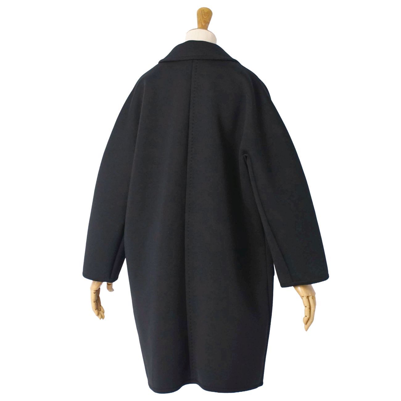 マックスマーラ 白タグ ダブルブレスト ウール コート 黒 極美品 マックスマーラ Max Mara コート 白タグ ダブルブレスト ウール