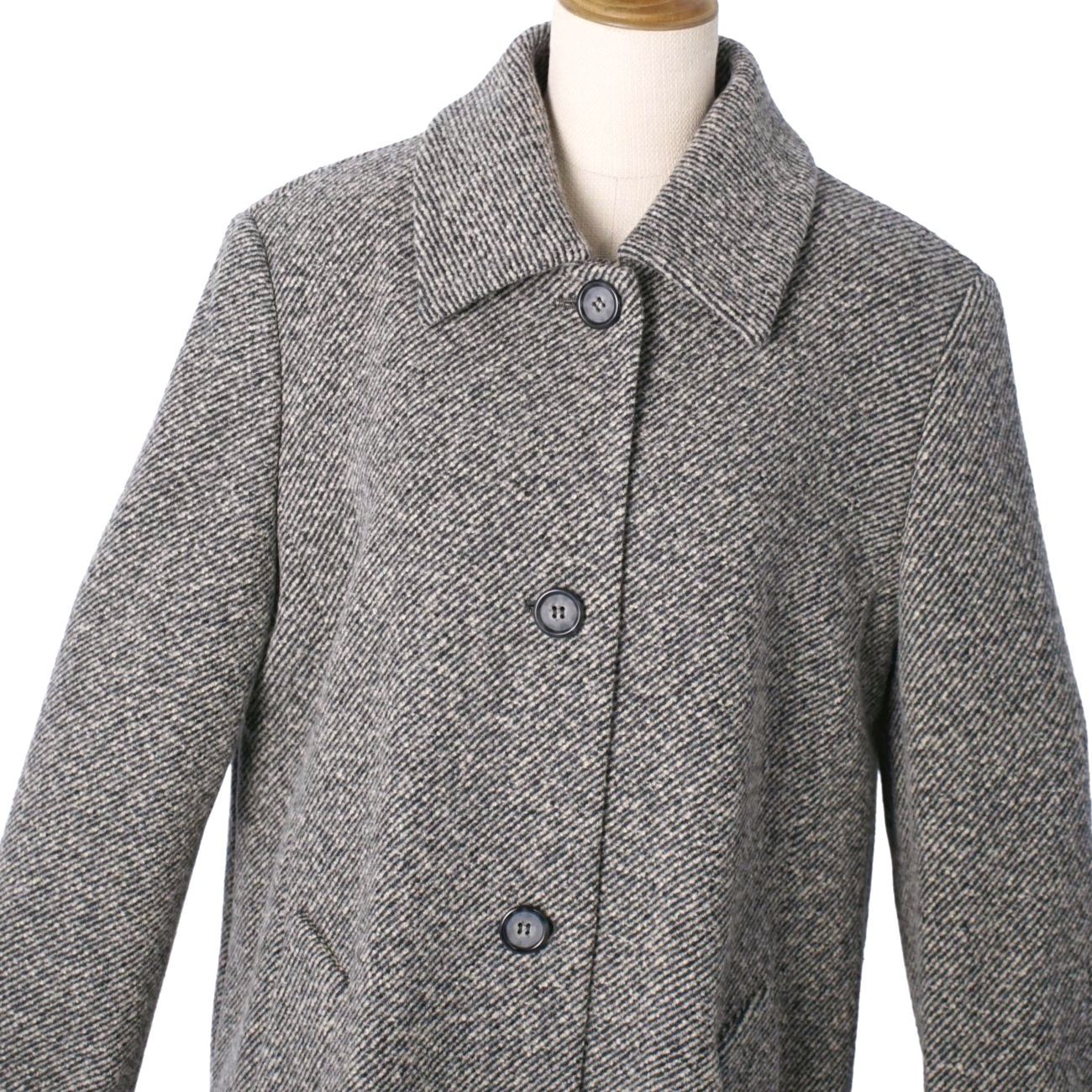 極美品 マックスマーラ Max Mara ロングコート ウール シルク ツイード