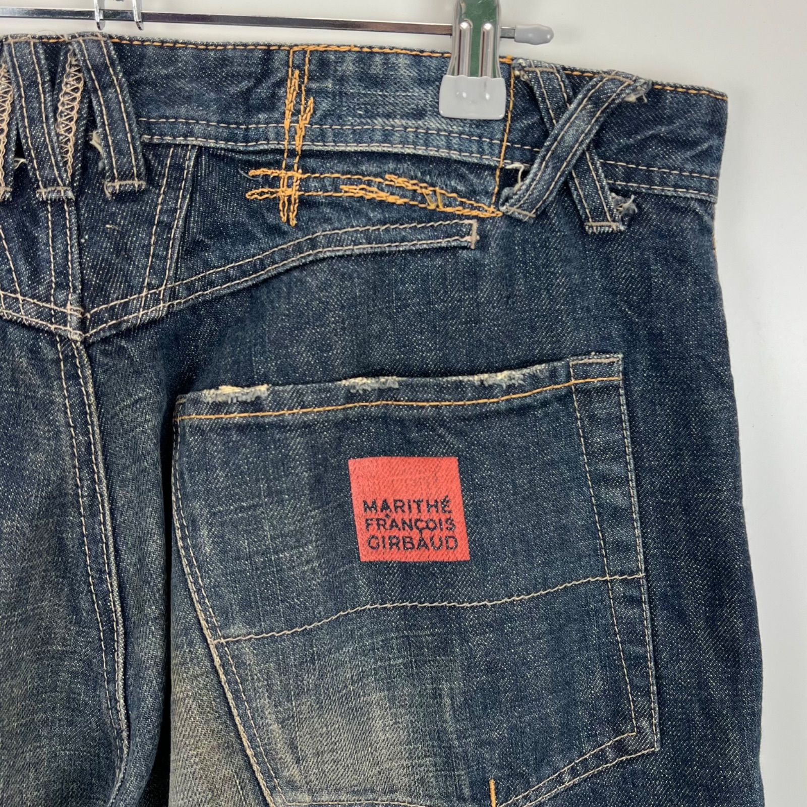 MARITHE FRANCOIS GIRBAUD 00s y2k archive damaged denim pants L