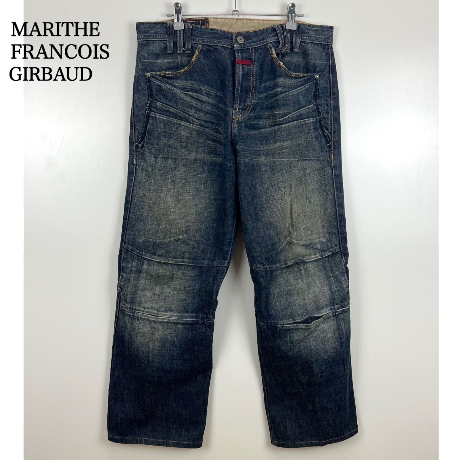 MARITHE FRANCOIS GIRBAUD 00s y2k archive damaged denim pants L