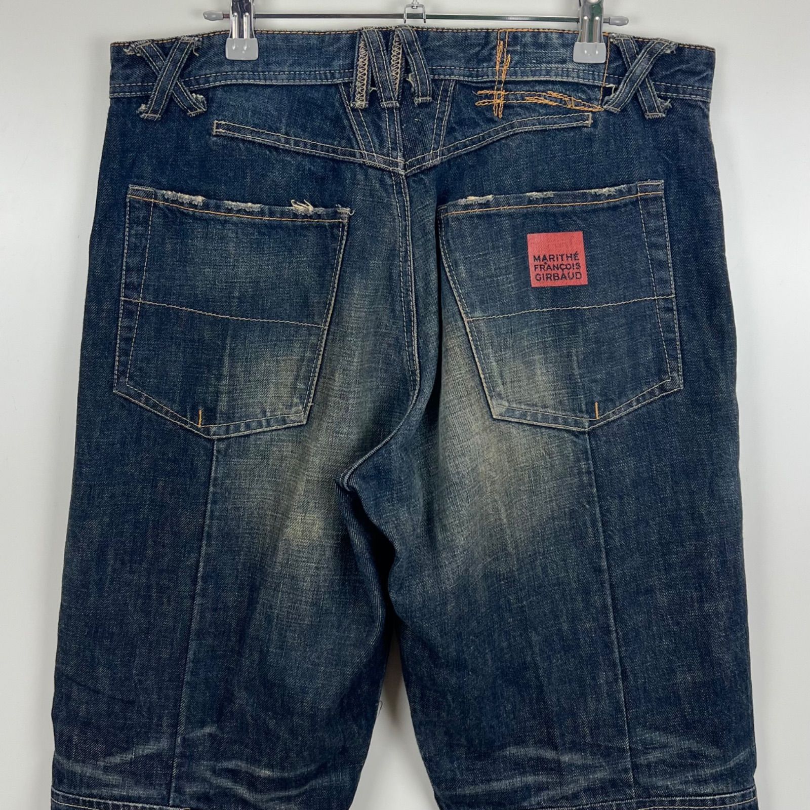 MARITHE FRANCOIS GIRBAUD 00s y2k archive damaged denim pants L