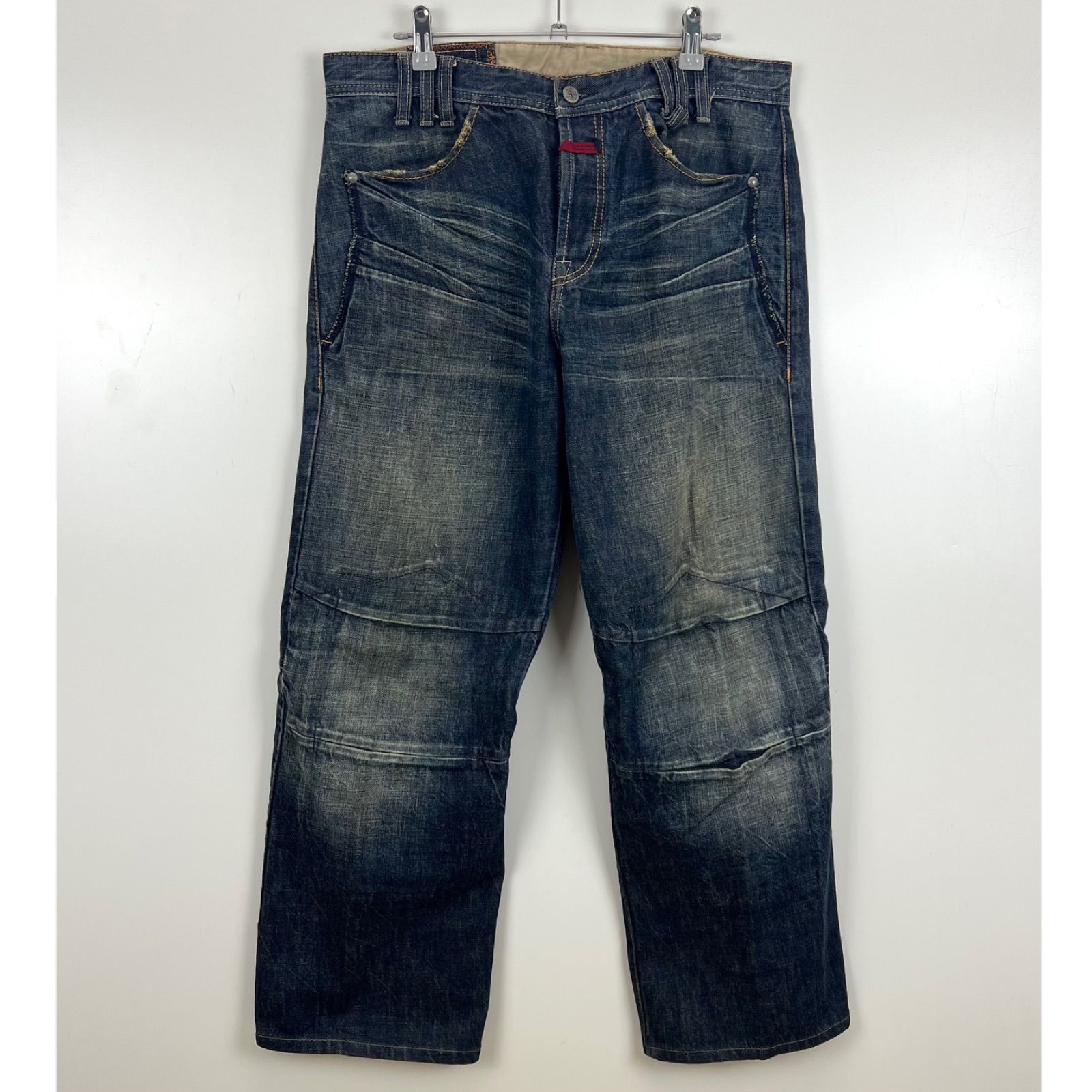 MARITHE FRANCOIS GIRBAUD 00s y2k archive damaged denim pants L
