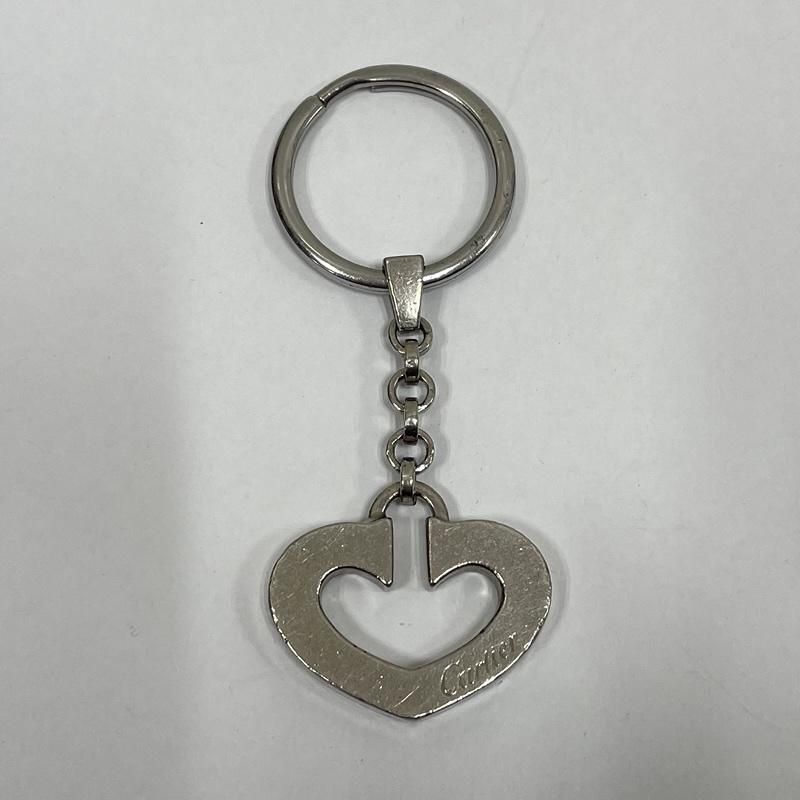 カルティエ Cハート キーリング キーホルダー ロゴ シルバー