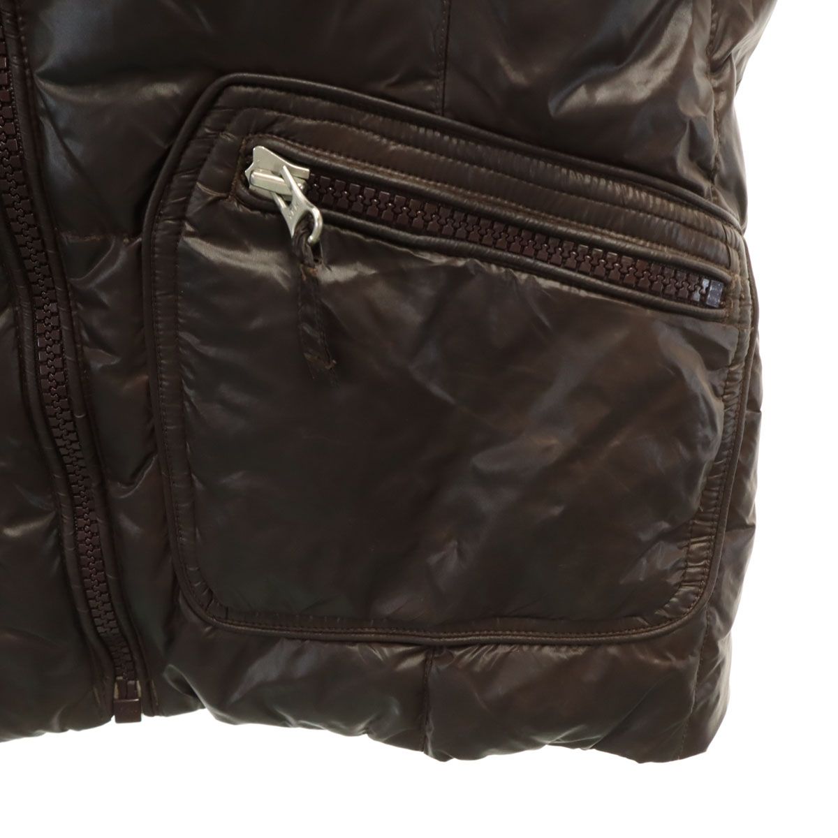 NAPAPIJRI ナパピリ ダウンベスト S ダークブラウン メンズ 古着