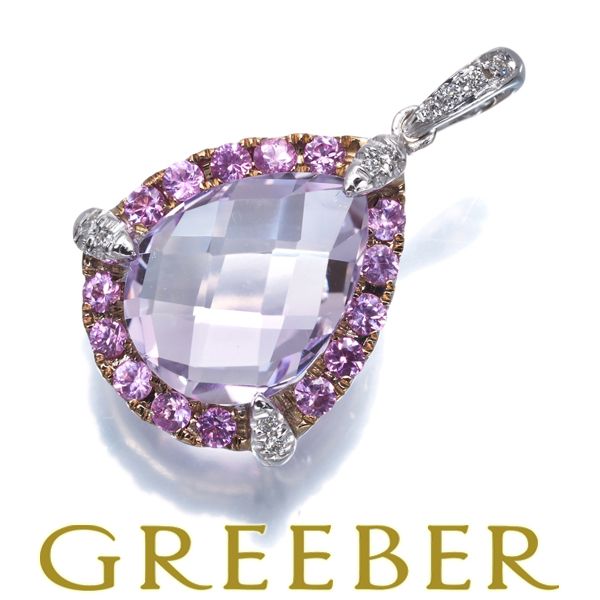 アメジスト 3.73ct ピンクサファイア 0.49ct ダイヤ ダイヤモンド 0.03