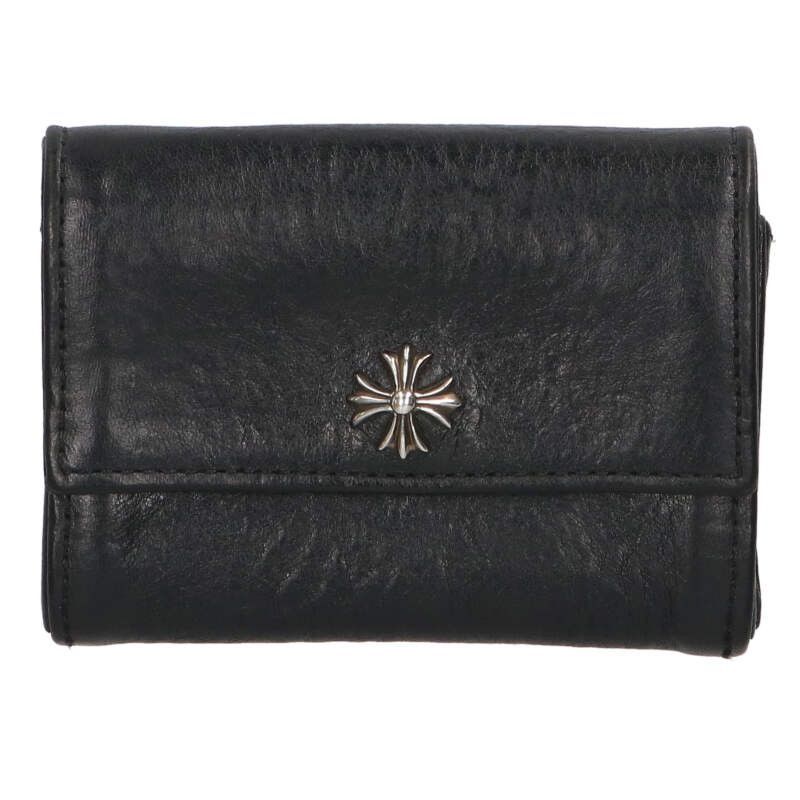 クロムハーツ TINY WALLET/タイニーウォレット CHプラスボタンレザー
